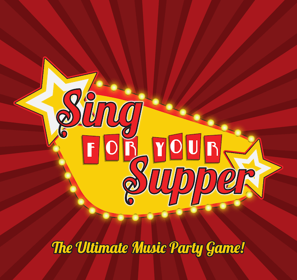 The red and yellow box art for the Sing For Your Supper Music Game